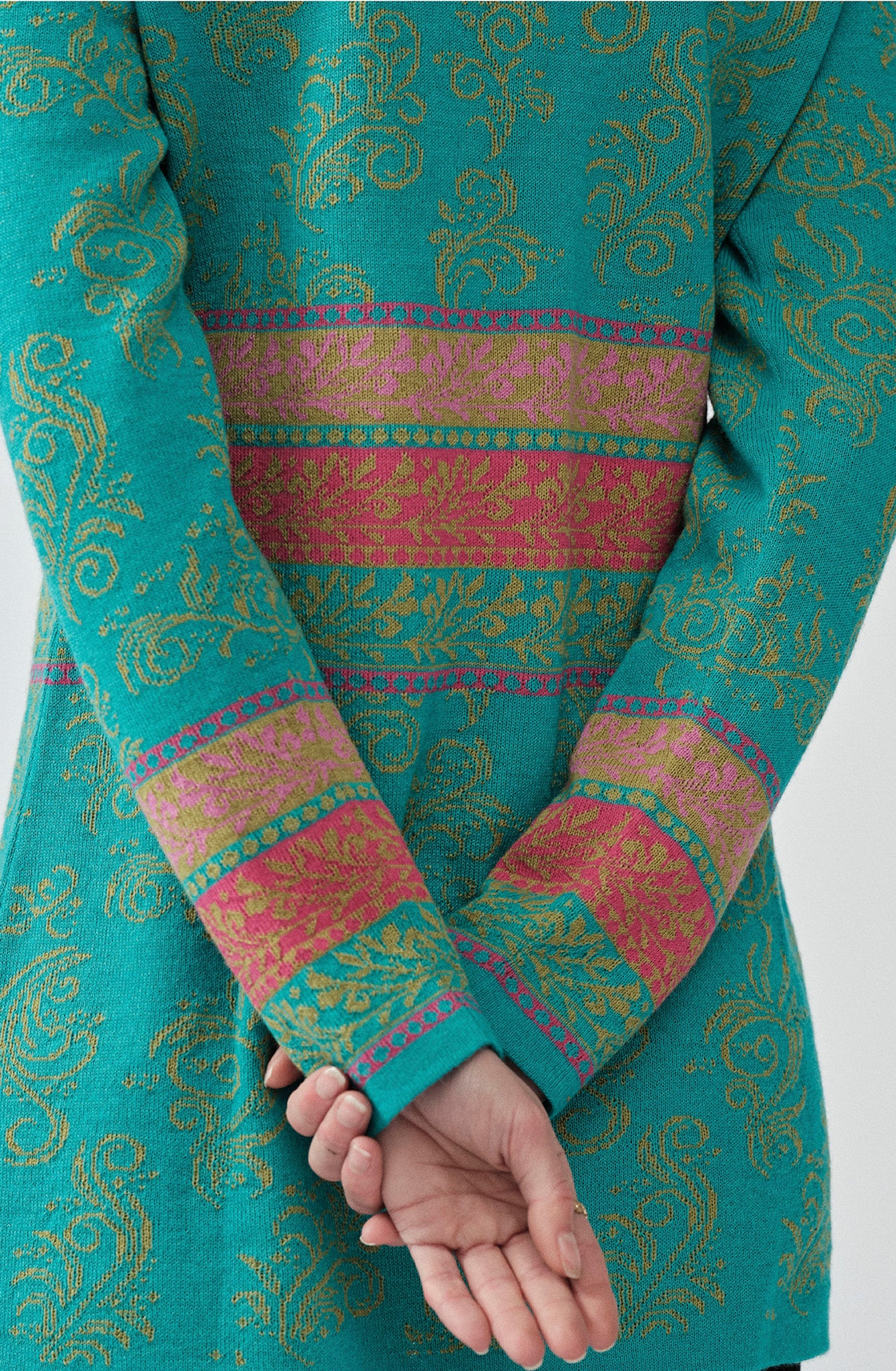 Alpaka Cardigan in Türkis von Manuela Bedford