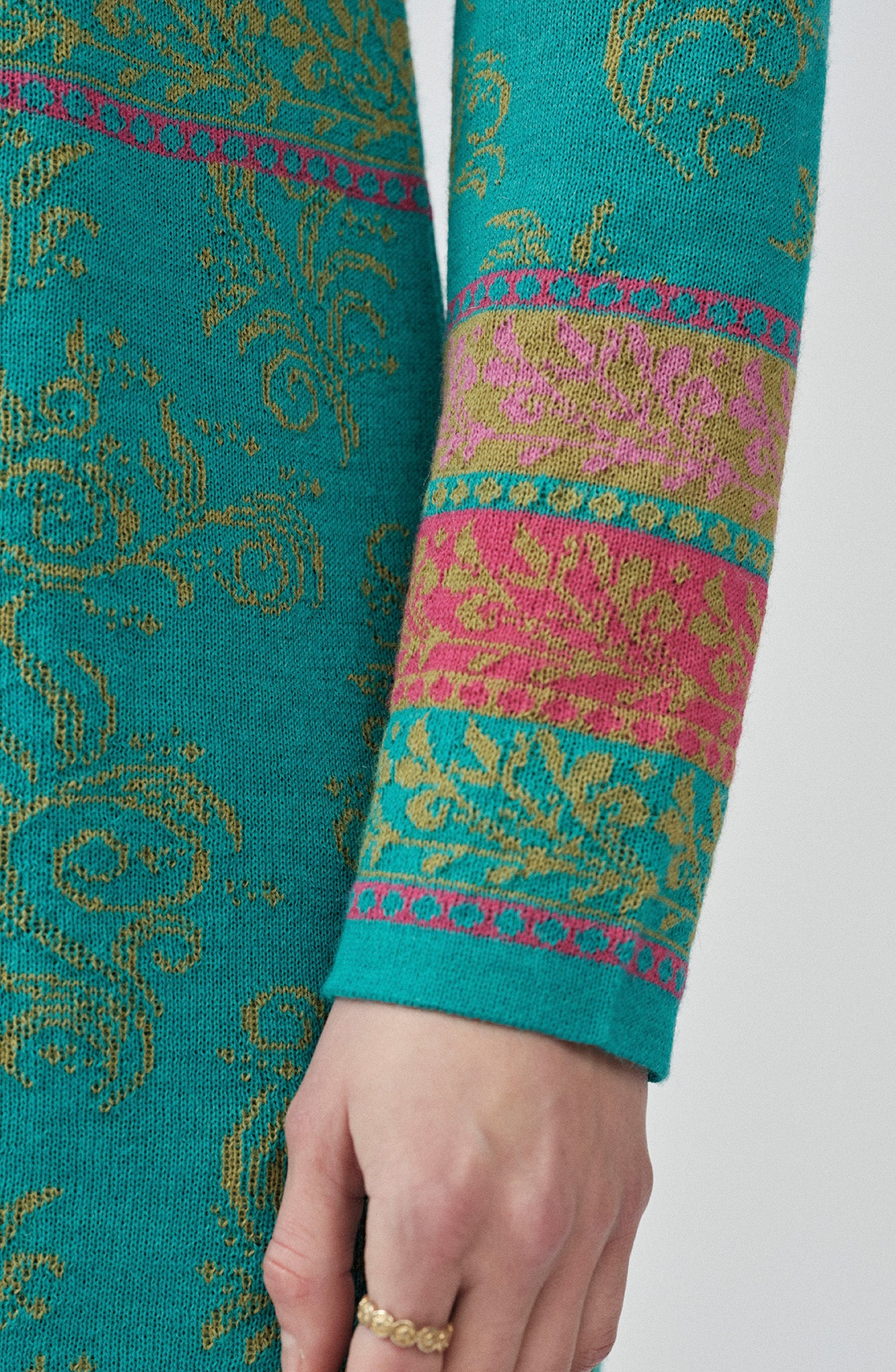 Alpaka Cardigan in Türkis von Manuela Bedford