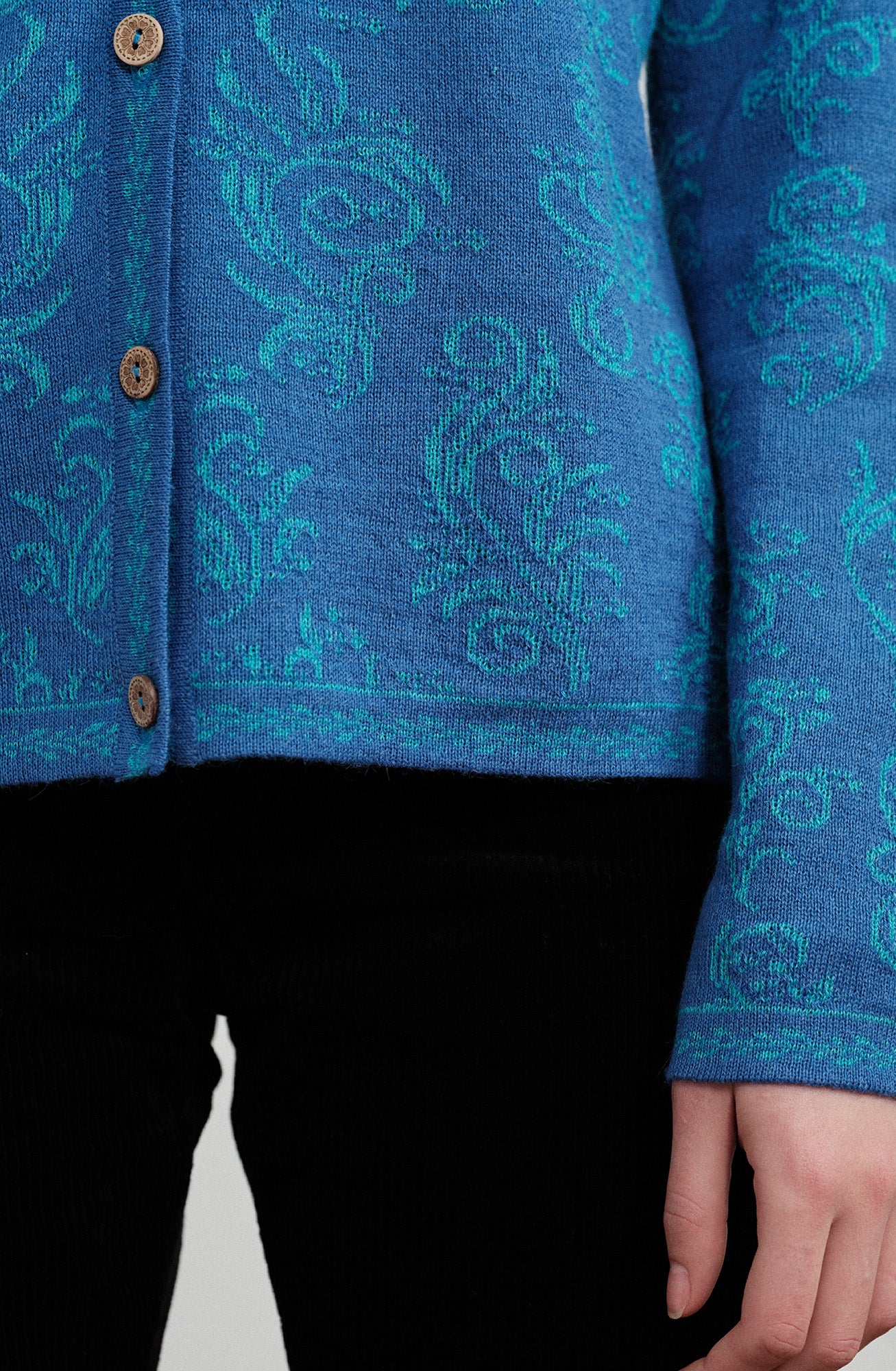 Alpaka Cardigan in Blau von Manuela Bedford