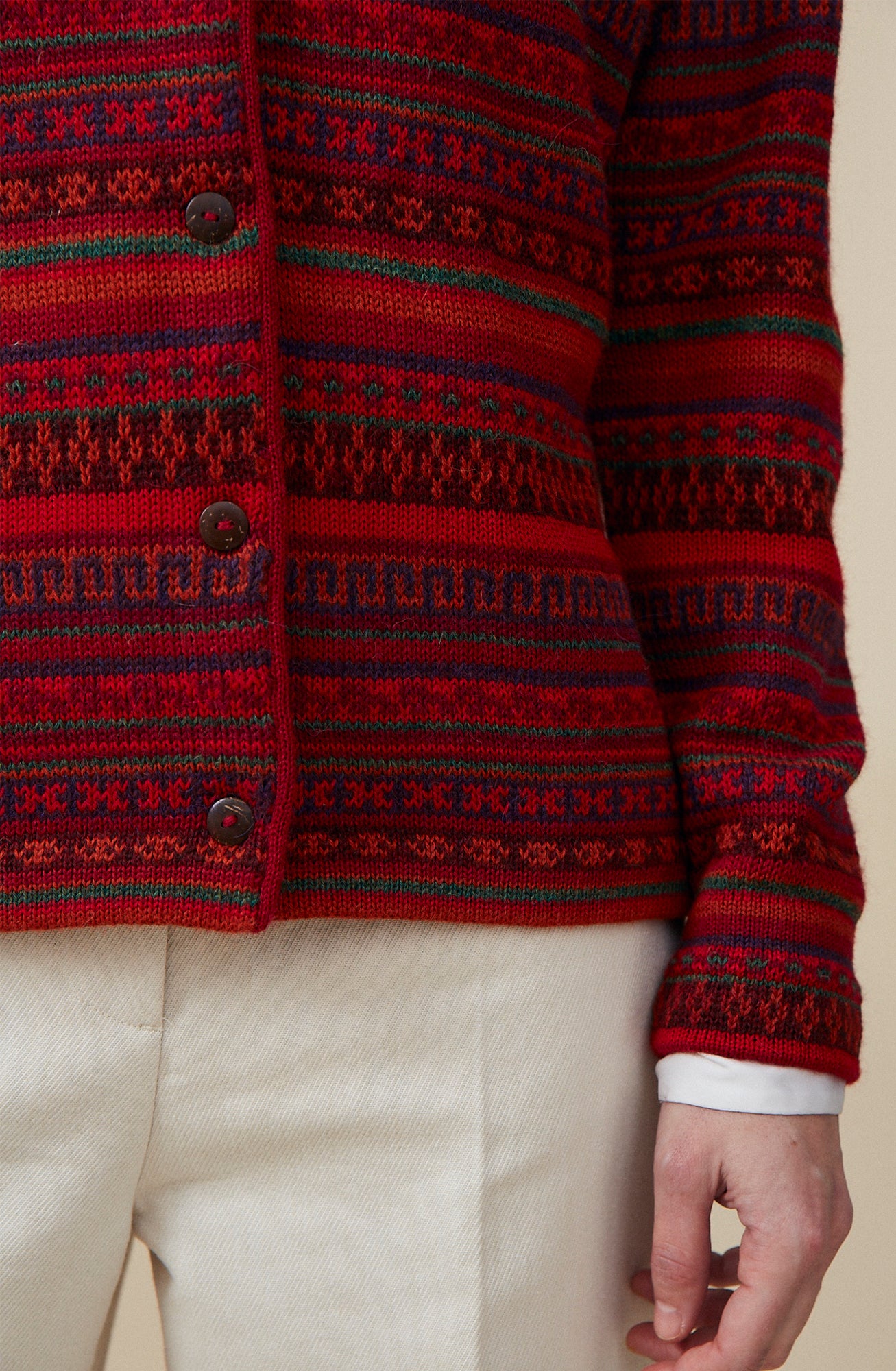 Roter Alpaka Cardigan von Manuela Bedford