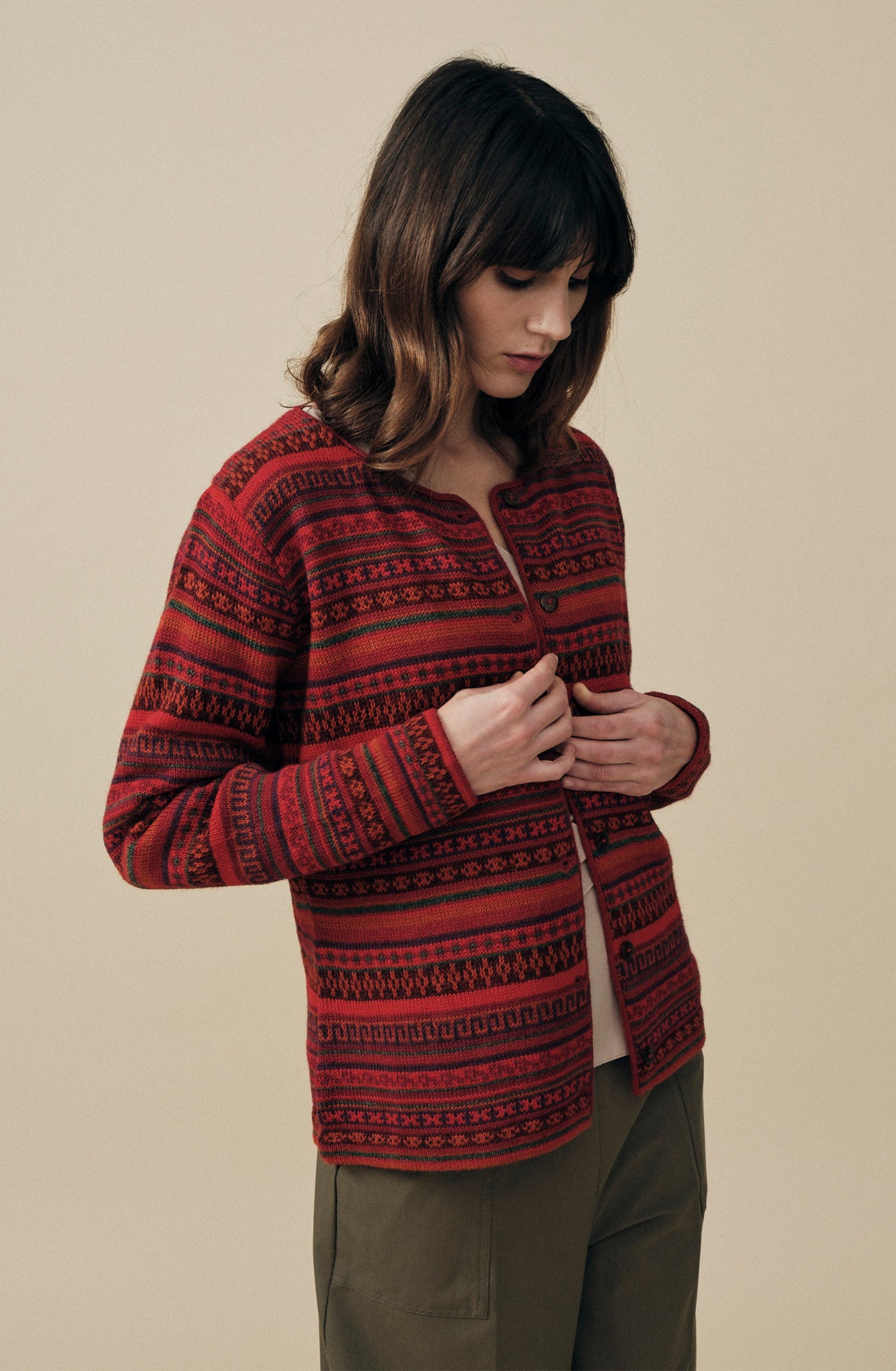 Cardigan Rayas aus 100% Alpakawolle