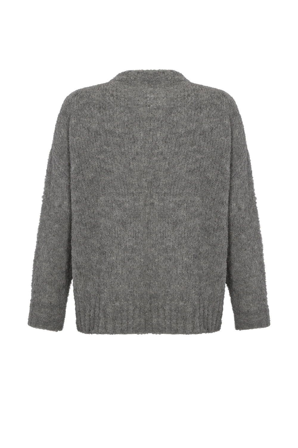 Damen Alpaka Bouclé Pullover in Grau