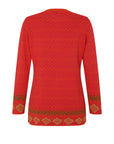Alpaka Jacquard Strickjacke in Orange von Manuela Bedford
