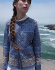 Strickjacke Andrea mit Rundhals in Hellblau aus 100% Alpaka