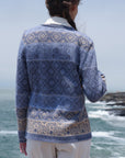 Strickjacke Andrea mit Rundhals in Hellblau aus 100% Alpaka