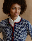 Alpaka Strickjacke Aura in Navy von Manuela Bedford