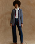 Lange Alpaka Strickjacke Aura in Navy von Manuela Bedford
