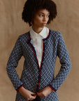 Alpaka Cardigan Aura lang in Navy Detailansicht
