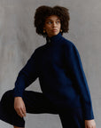 Alpaka Troyer Pullover in Marine von Manuela Bedford