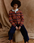 Pintado Alpaka Strickjacke im Multicolor Muster getragen