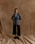 Theresa Alpaka Jacquard Strickjacke in Jeans von Manuela Bedford