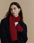 Alpaka Schal & Handschuh Set Carmen in Rot