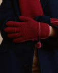 Alpaka Schal & Handschuh Set Carmen in Rot