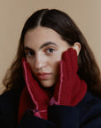 Alpaka Schal & Handschuh Set Carmen in Rot