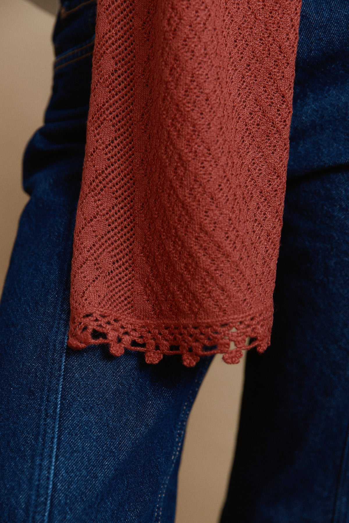 Handmade Crocheted Llama Scarf in Pure Llama Wool