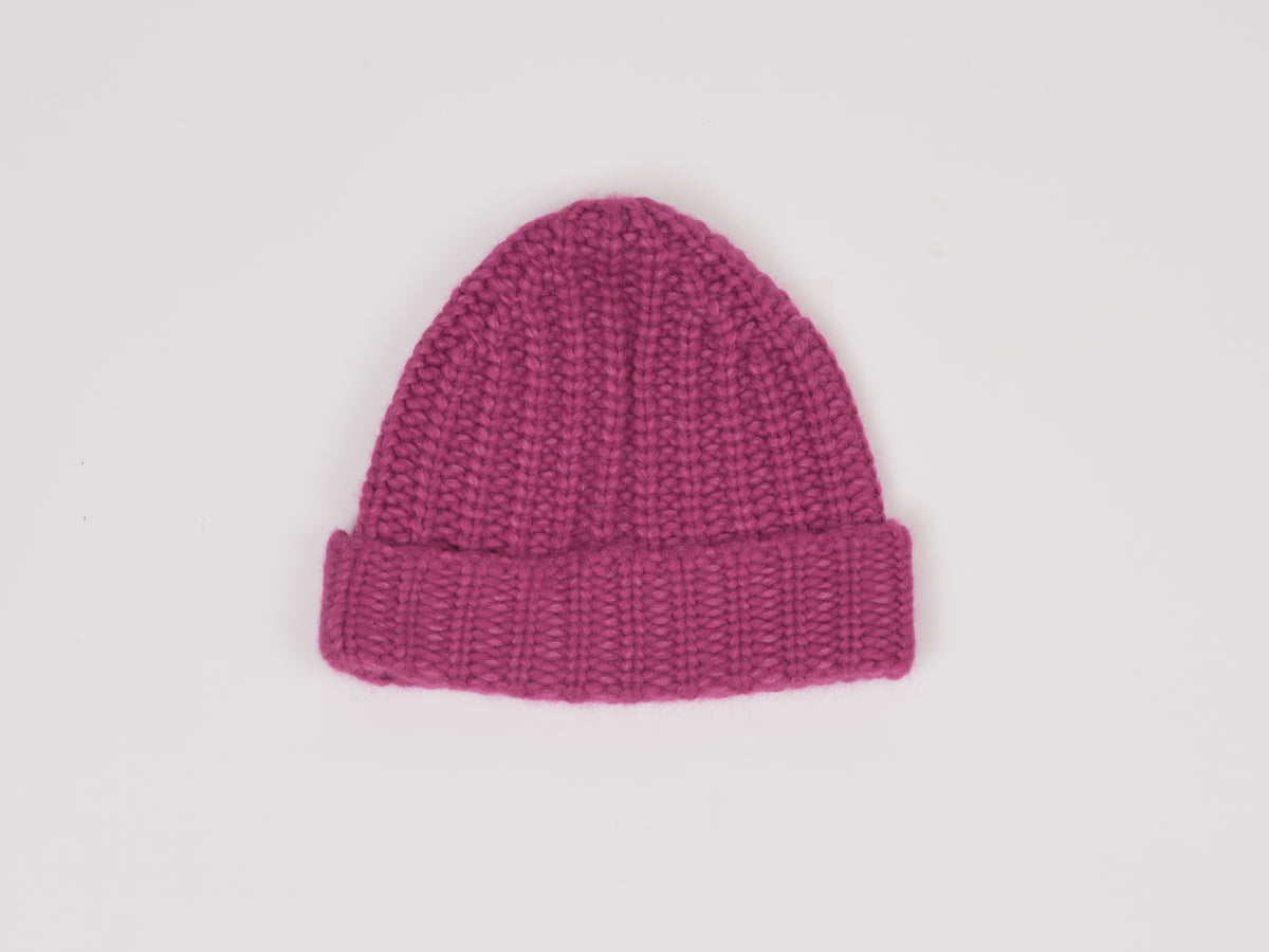 Alpaka Mütze in Fuchsia aus Baby Alpaka