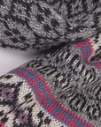 Alpaka Jacquard Schal in Grau Pink
