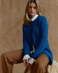Alpaka Cardigan Aura in Blau von Manuela Bedford