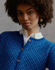 Alpaka Aura Cardigan in Blau von Manuela Bedford