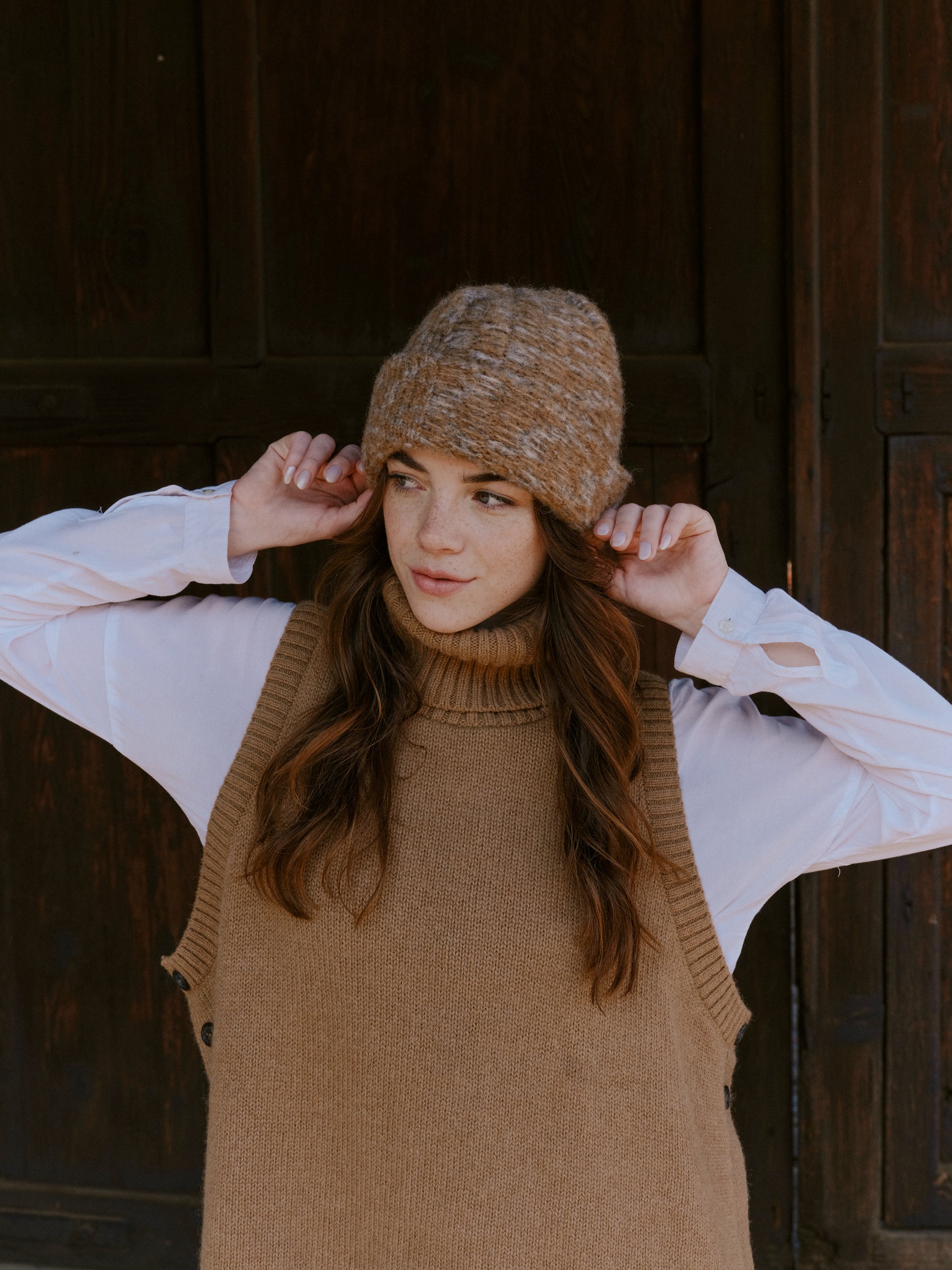 Alpaka Beanie in Braun von Manuela Bedford 