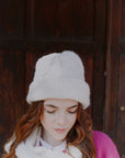 Alpaka Beanie in Natur von Manuela Bedford 