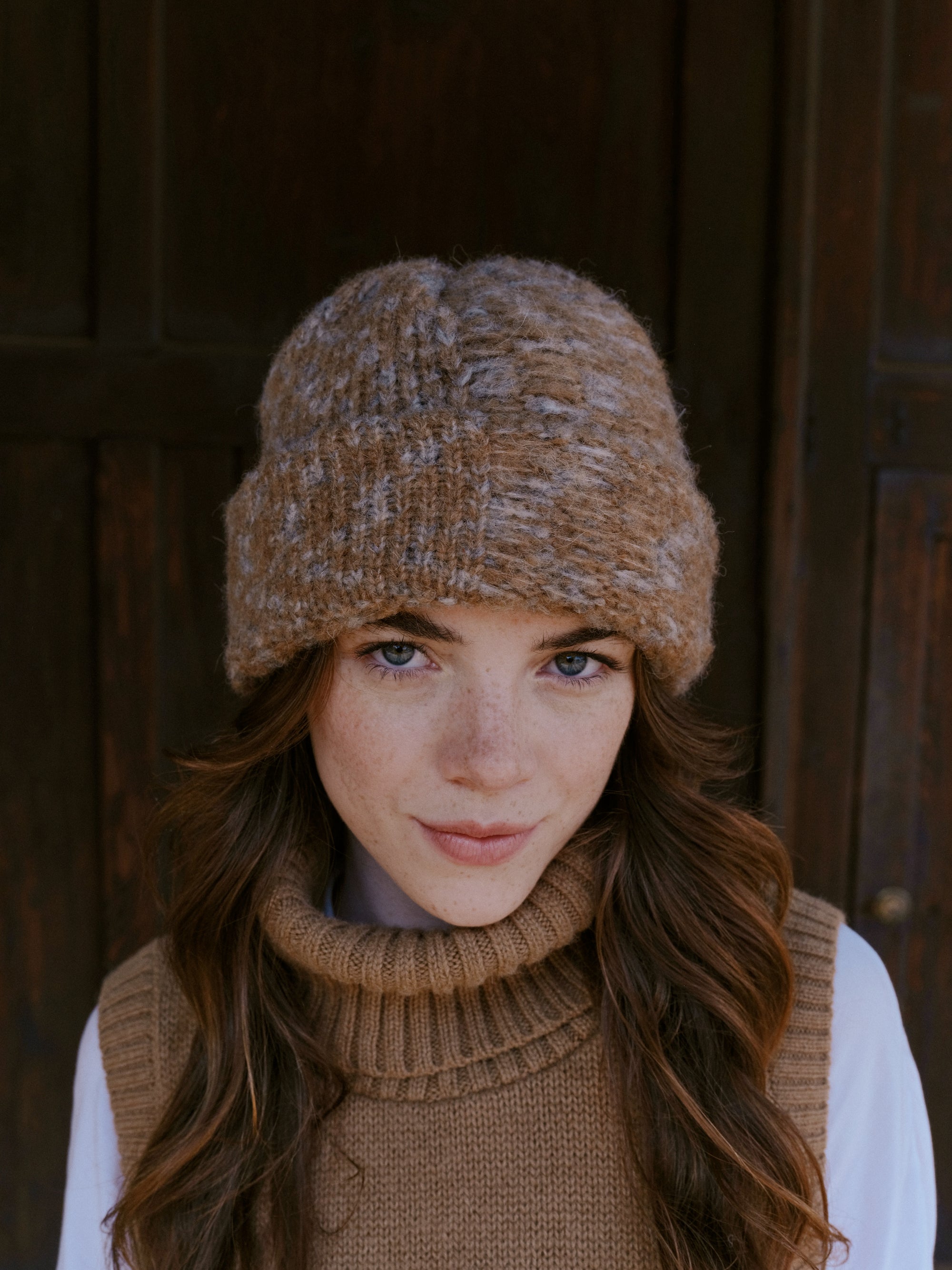 Alpaka Beanie in Braun von Manuela Bedford 