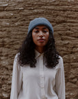 Alpaka Beanie in Jeans von Manuela Bedford 