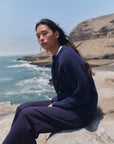 Alpaka Strickjacke Cruz Boucle in Marineblau von Manuela Bedford