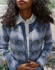 Alpaka Strickjacke in Hellblau von Manuela Bedford 