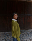 Alpaka Strickjacke in Grün von Manuela Bedford 