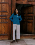 Alpaka Strickjacke in Türkis von Manuela Bedford 