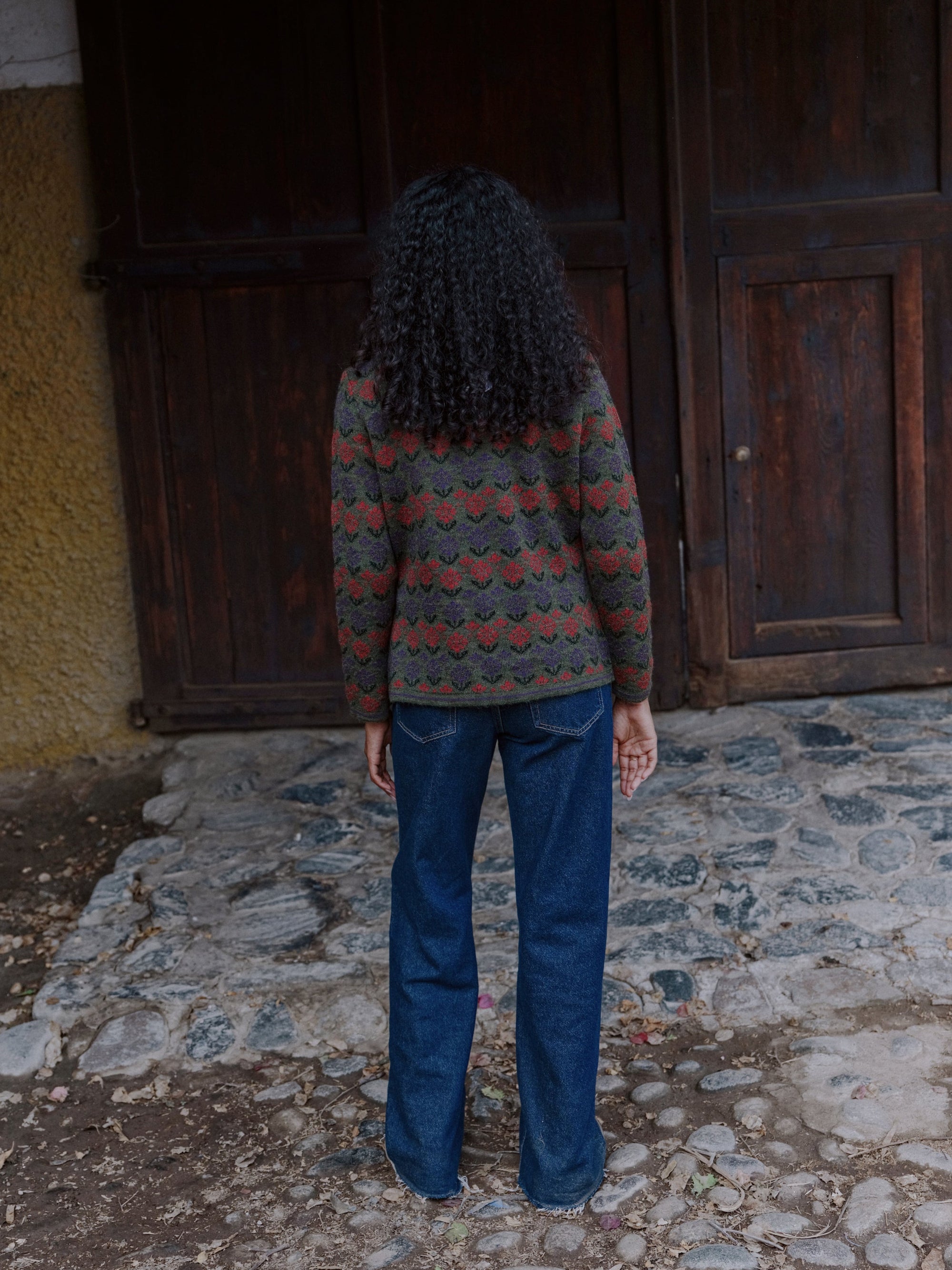 Alpaka Strickjacke in Grün von Manuela Bedford 