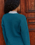 Alpaka Strickjacke in Türkis von Manuela Bedford 