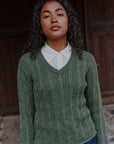 Alpaka Pullover in Grün von Manuela Bedford 