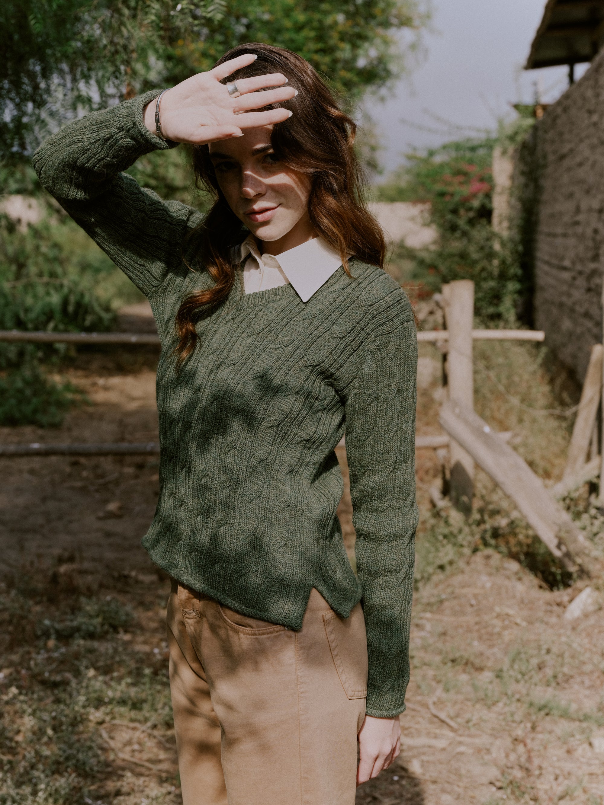 Alpaka Strickjacke in Grün von Manuela Bedford 