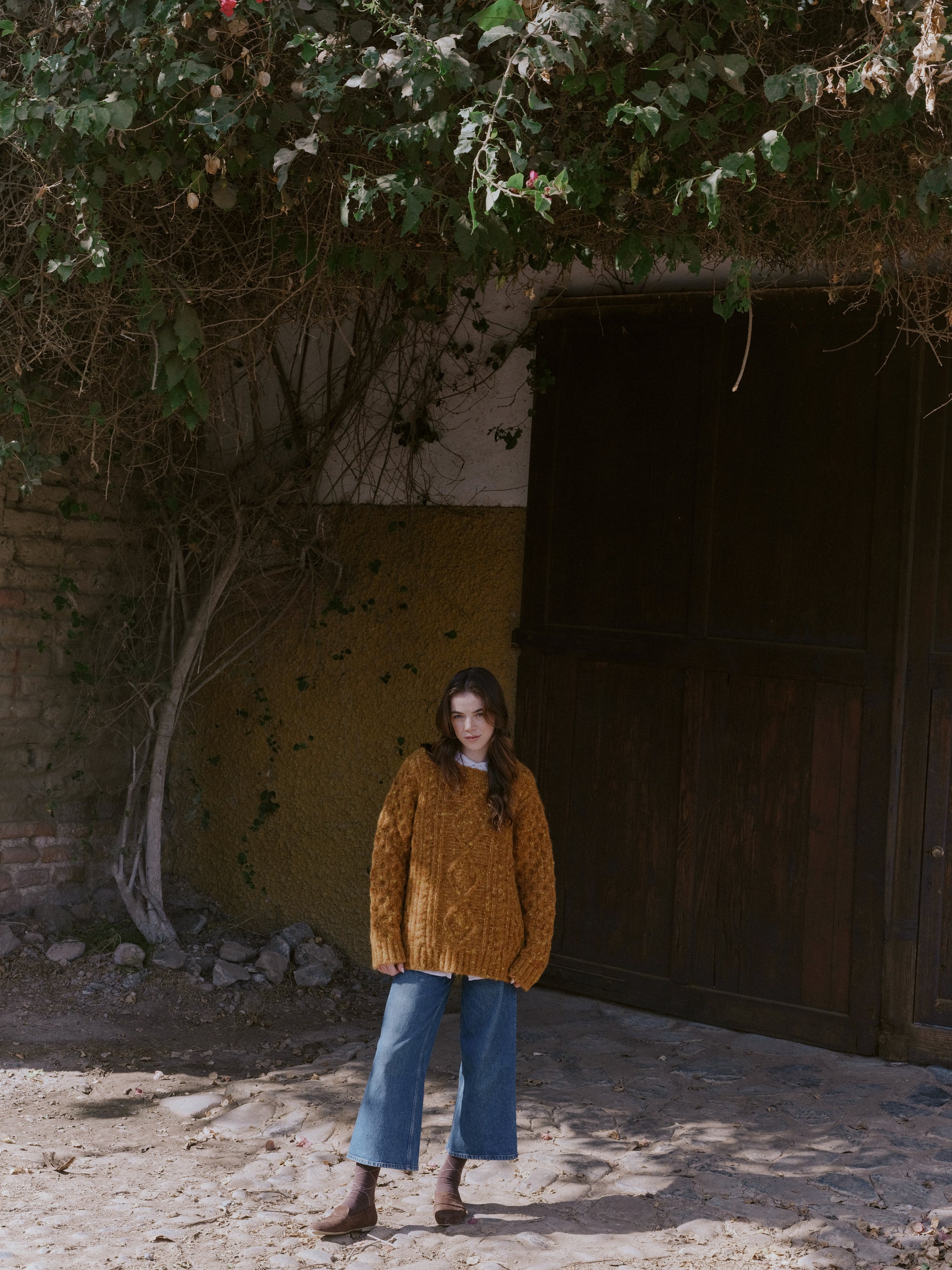 Alpaka Pullover von Manuela Bedford in Senf Gelb