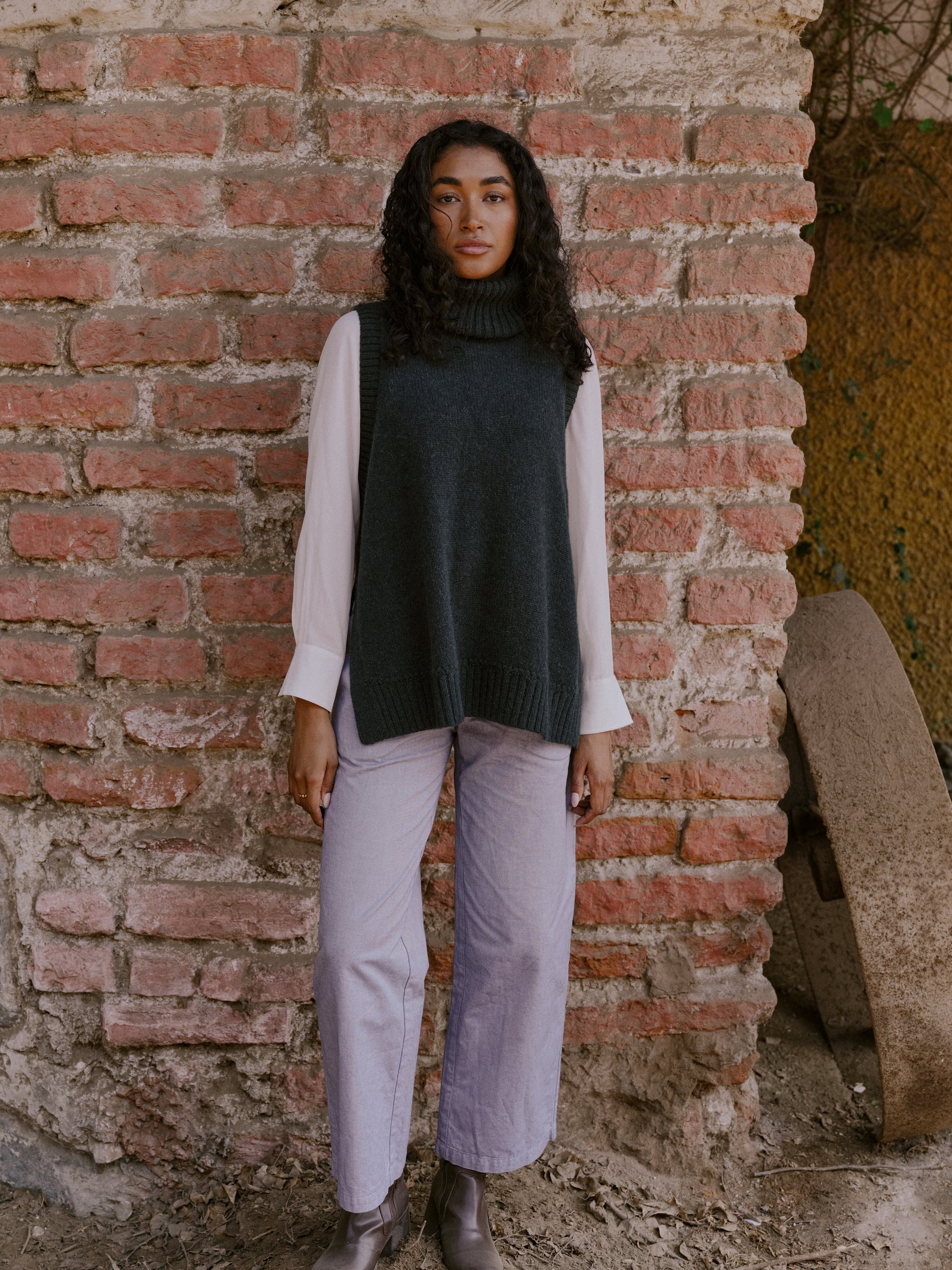 Alpaka Strickjacke in Grün von Manuela Bedford 