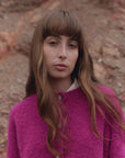 Alpaka Strickjacke Boucle in Fuchsia von Manuela Bedford 