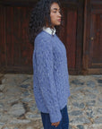 Alpaka Strickpullover in Blau von Manuela Bedford