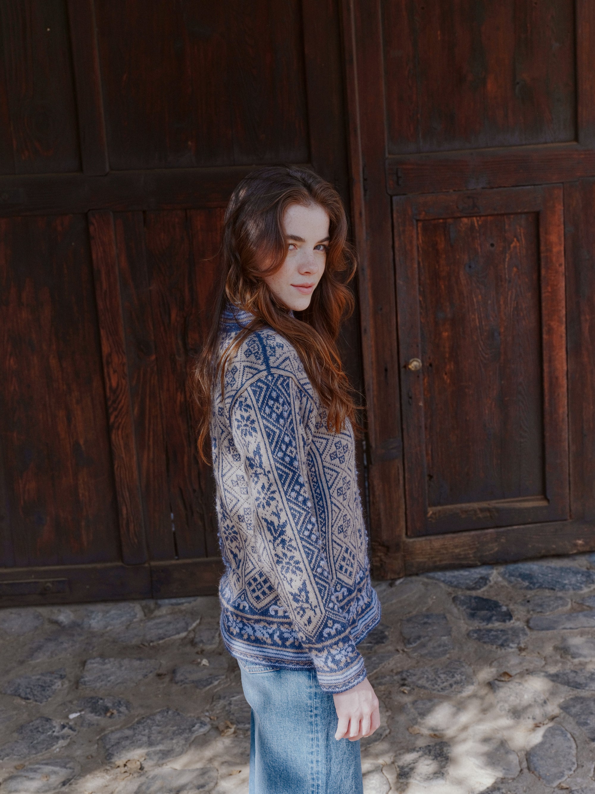 Alpaka Zipper Strick Pullover von Manuela Bedford 