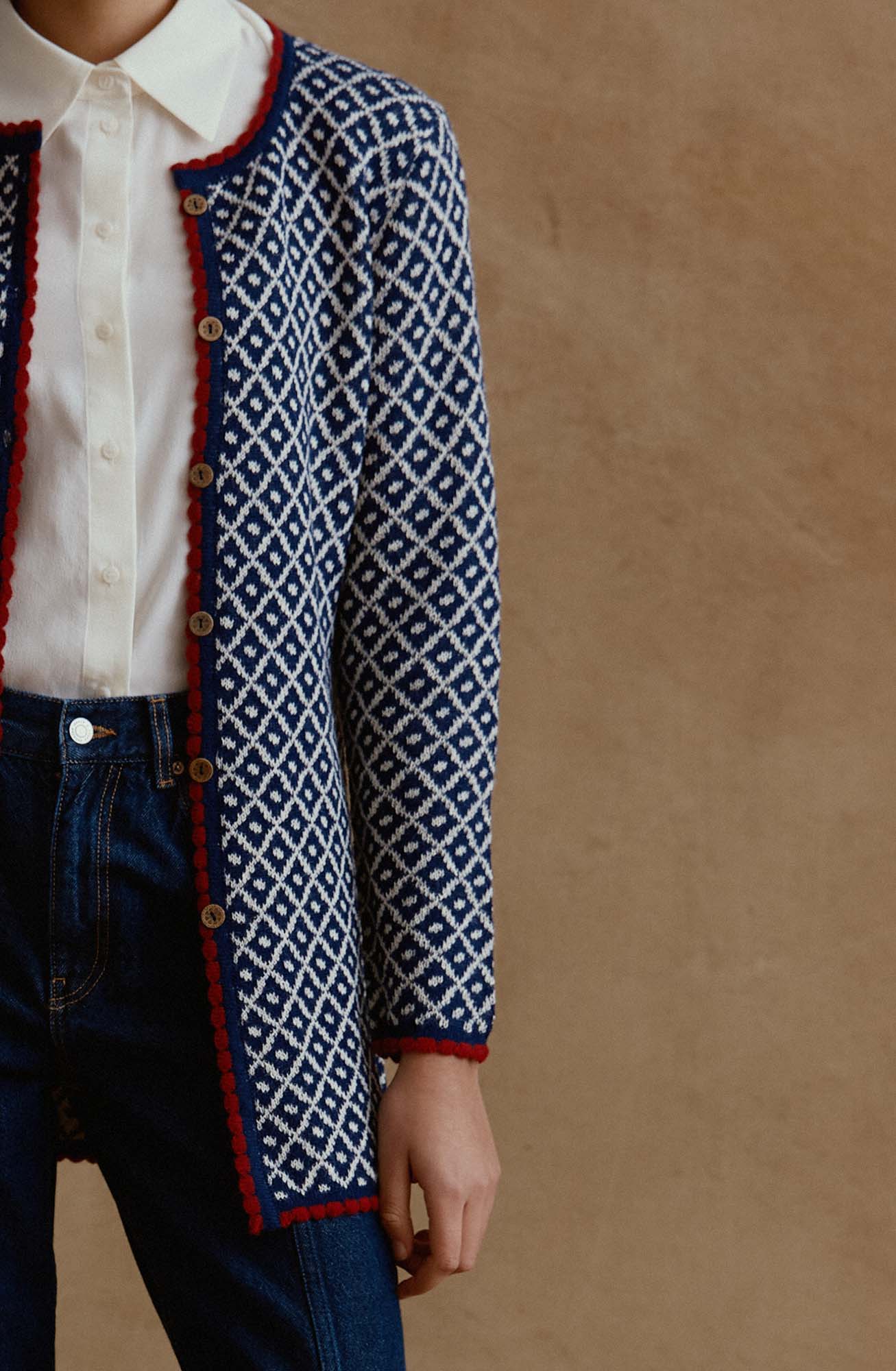 Alpaka Aura Cardigan von Manuela Bedford in Navi lang