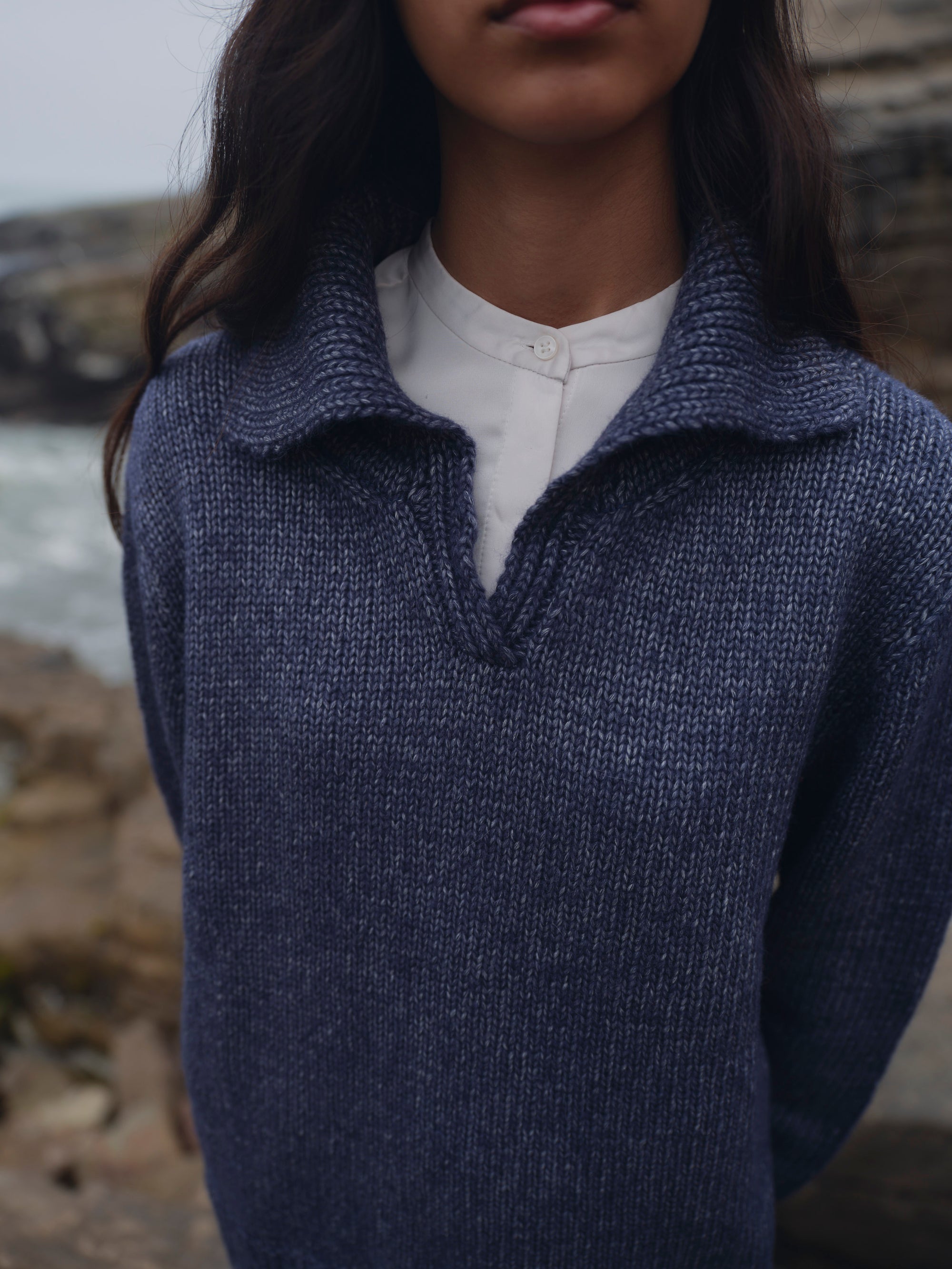 Alpaka Pullover Viacha in Jeans von Manuela Bedford