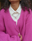 Baby Alpaka Strickjacke in Fuchsia von Manuela Bedford