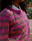 Alpaka Strickjacke Cleo von Manuela Bedford in Fuchsia