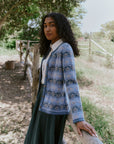 Alpaka Strickjacke Cleo in Hellblau von Manuela Bedford 