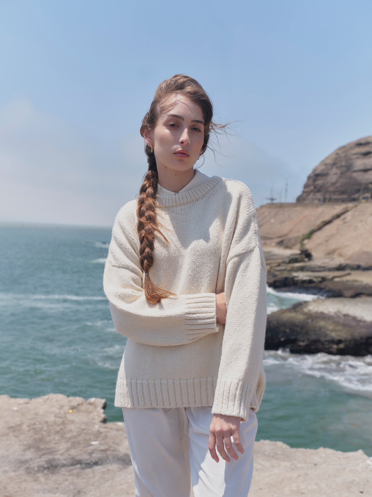 Alpaka Pullover Vero in Ecru von Manuela Bedford
