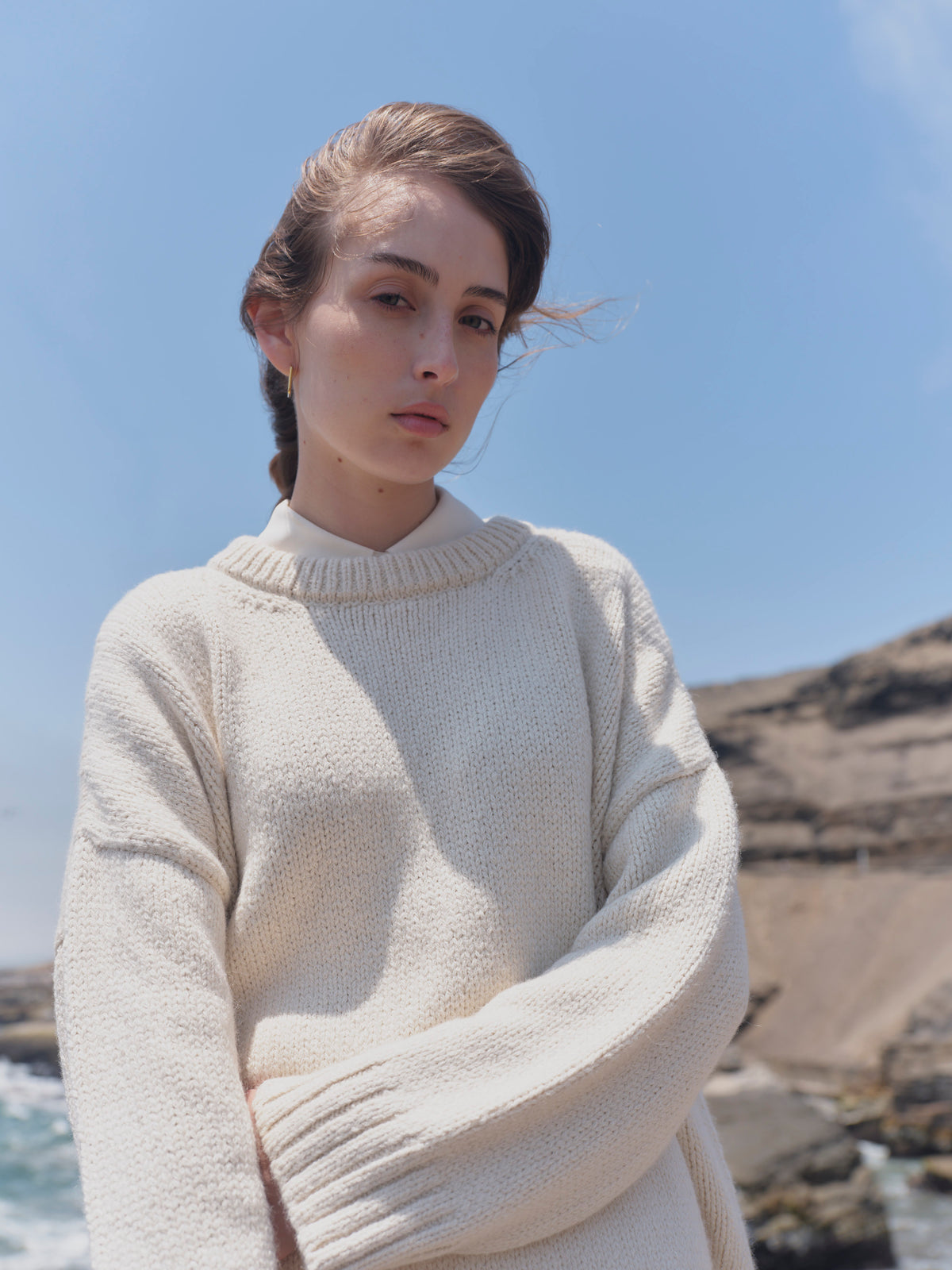 Alpaka Pullover Vero in Ecru von Manuela Bedford