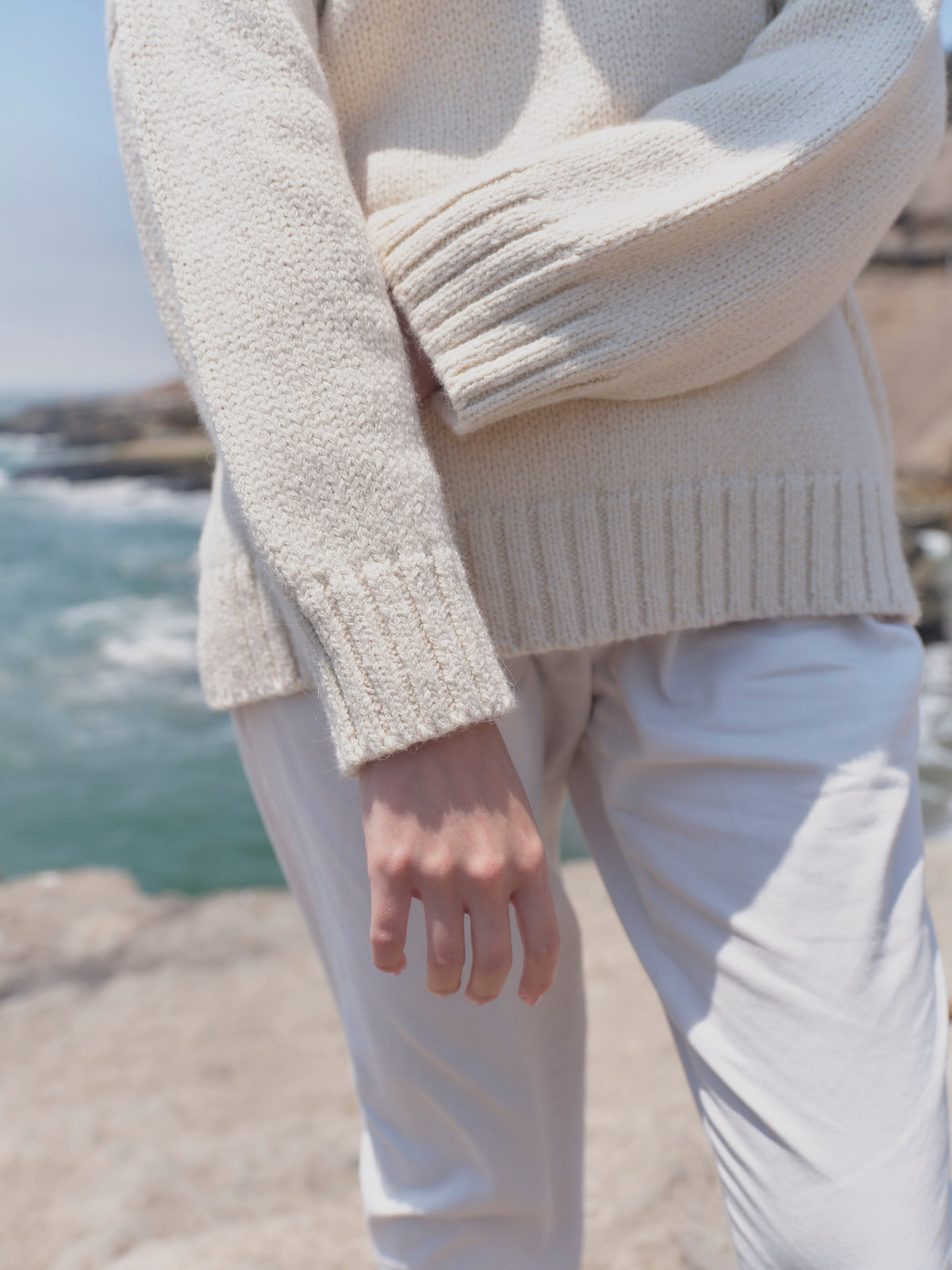 Alpaka Pullover Vero in Ecru von Manuela Bedford