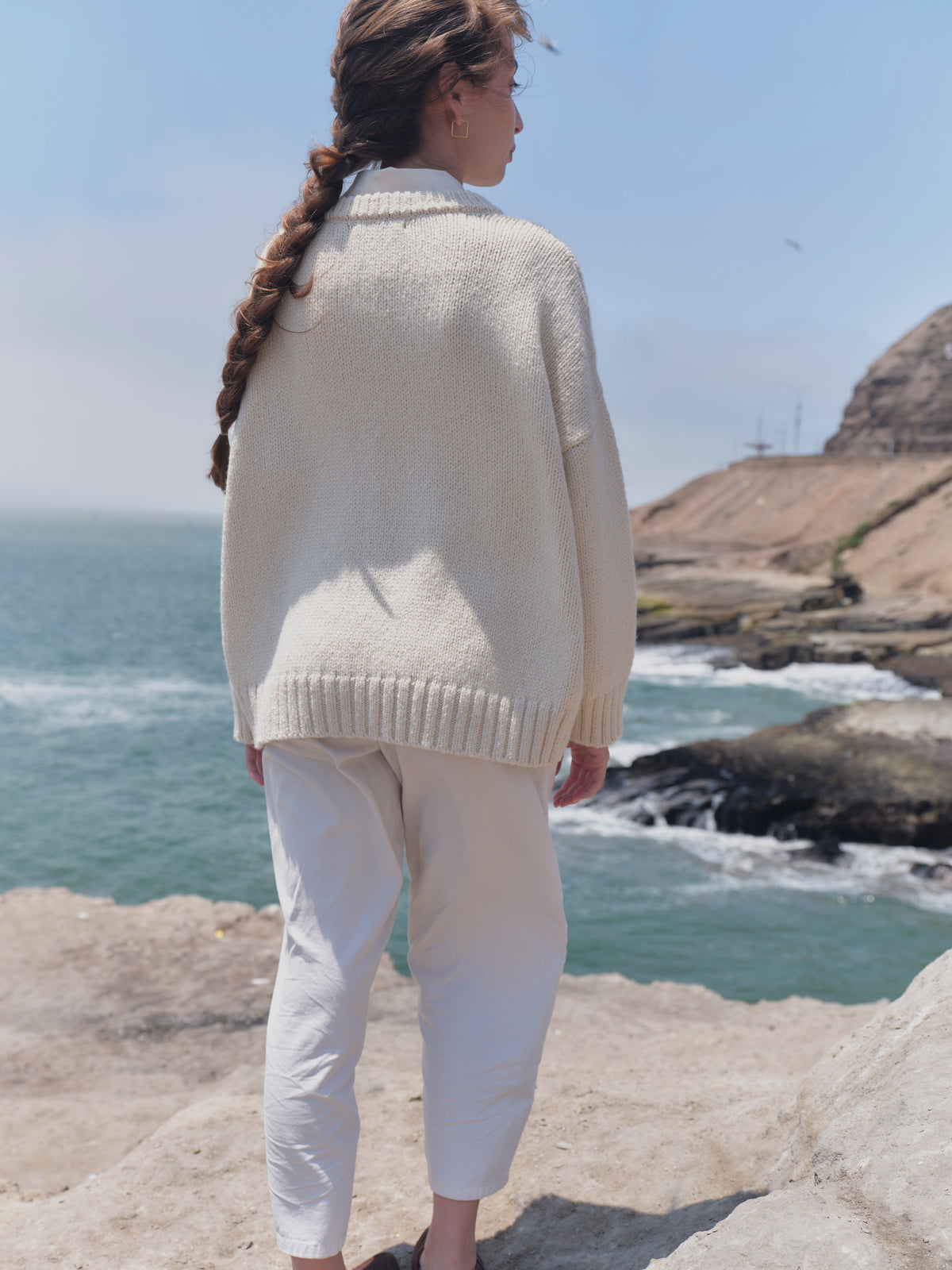 Alpaka Pullover Vero in Ecru von Manuela Bedford