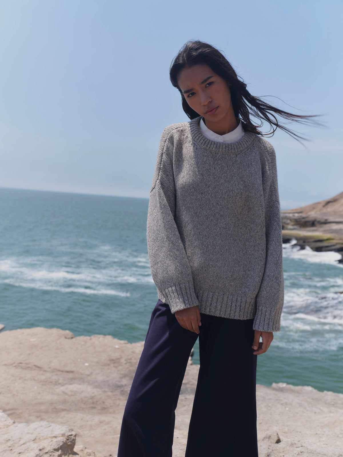 Alpaka Pullover Vero in Grau von Manuela Bedford